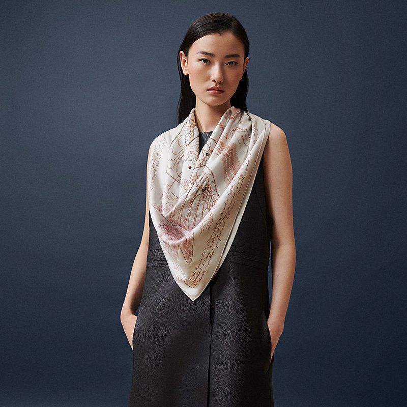 Le Pegase d'Hermès embroidered scarf 90 | Hermès Canada